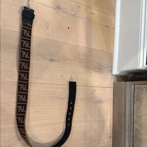 Fendi Black and Brown Patterned Belt